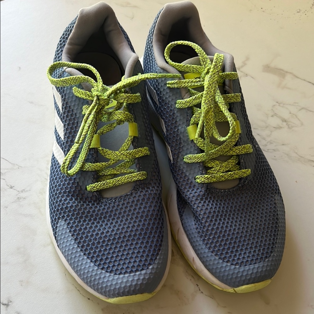Blue and Yellow Adidas sneakers